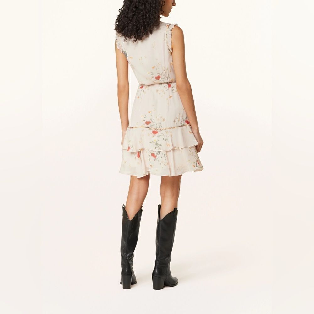 🔥🔥 NWT ALL SAINTS Musical Floral Wrap Mini Dress Size 6 US 10 UK EU 38 - Picture 15 of 16